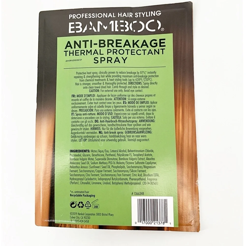 NEW BAMBOO Anti-Breakage Thermal Protectant Spray Heat Protection Frizz-Free